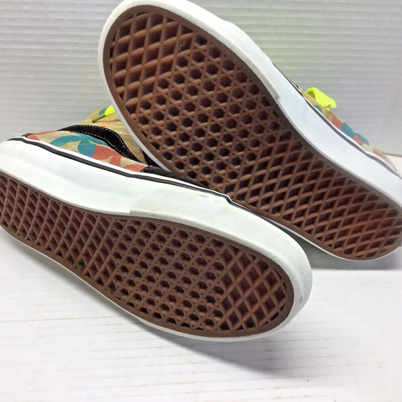 Vans Sk8-Hi Brown Leather Trippy Hippy Flower Hi-Top Sneaker Men 6.5 / Women 898 - Picture 8 of 8